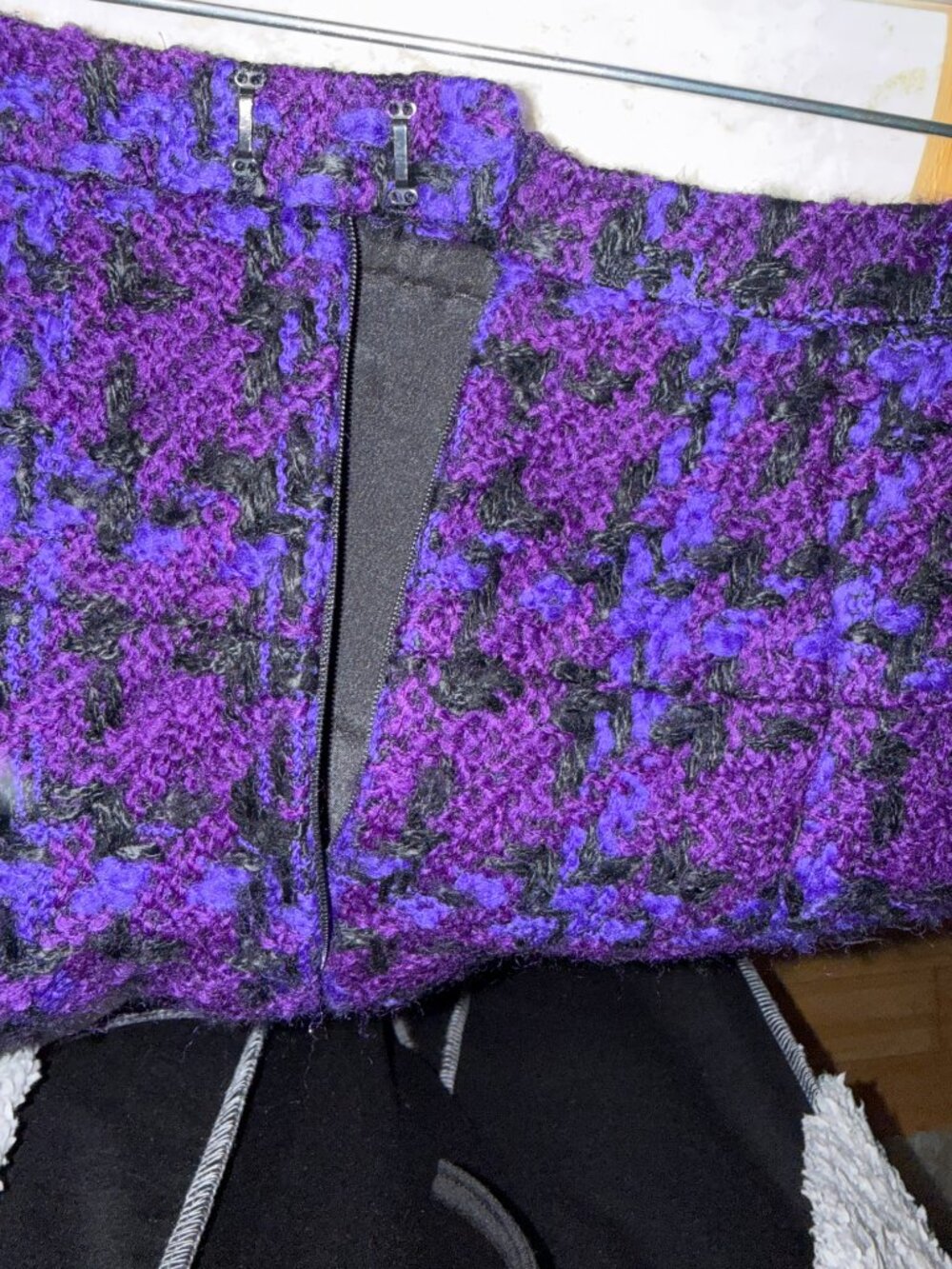 CHANEL PURPLE PLAID SKIRT- SIZE 26 - Picture 6 of 6